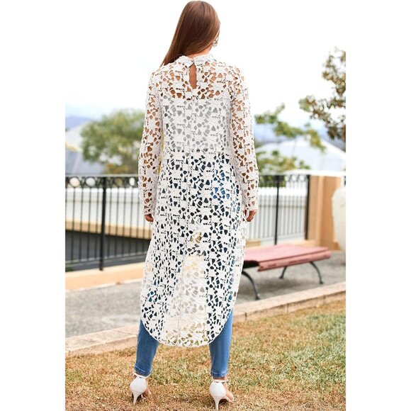 Women's Long Sleeve Asymmetrical Hem Blouse Casual Elegant Top Dressy - Picture 2 of 8